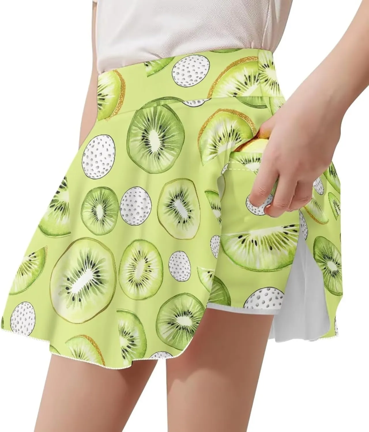 2-in-1 Tennis Skirts for Girls with Pockets Kids Built in Shorts Athletic Skorts Size 5-14