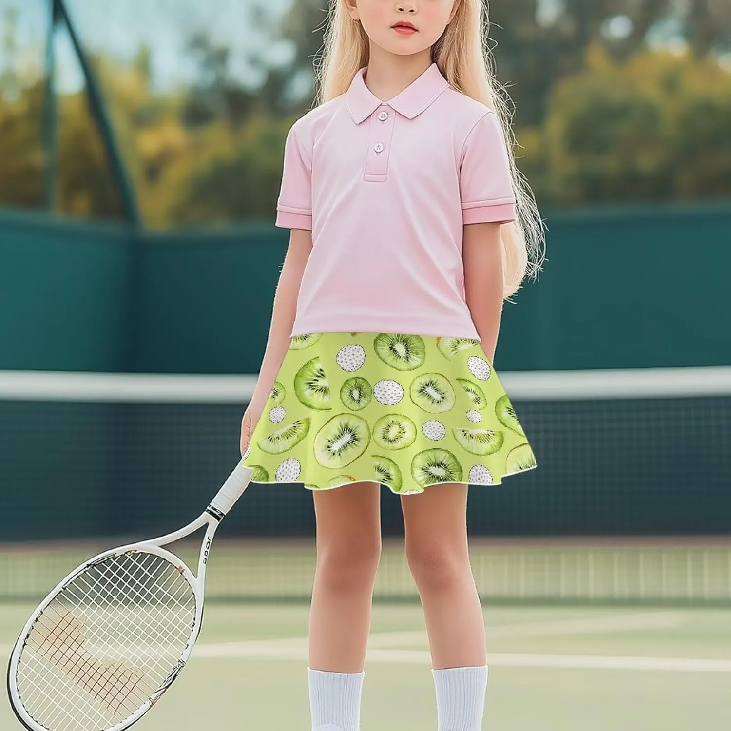 2-in-1 Tennis Skirts for Girls with Pockets Kids Built in Shorts Athletic Skorts Size 5-14