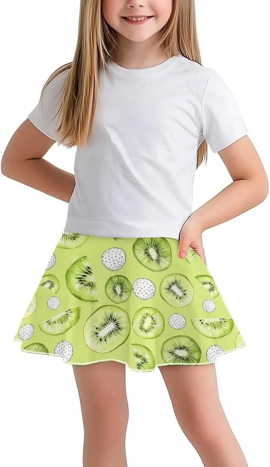 2-in-1 Tennis Skirts for Girls with Pockets Kids Built in Shorts Athletic Skorts Size 5-14