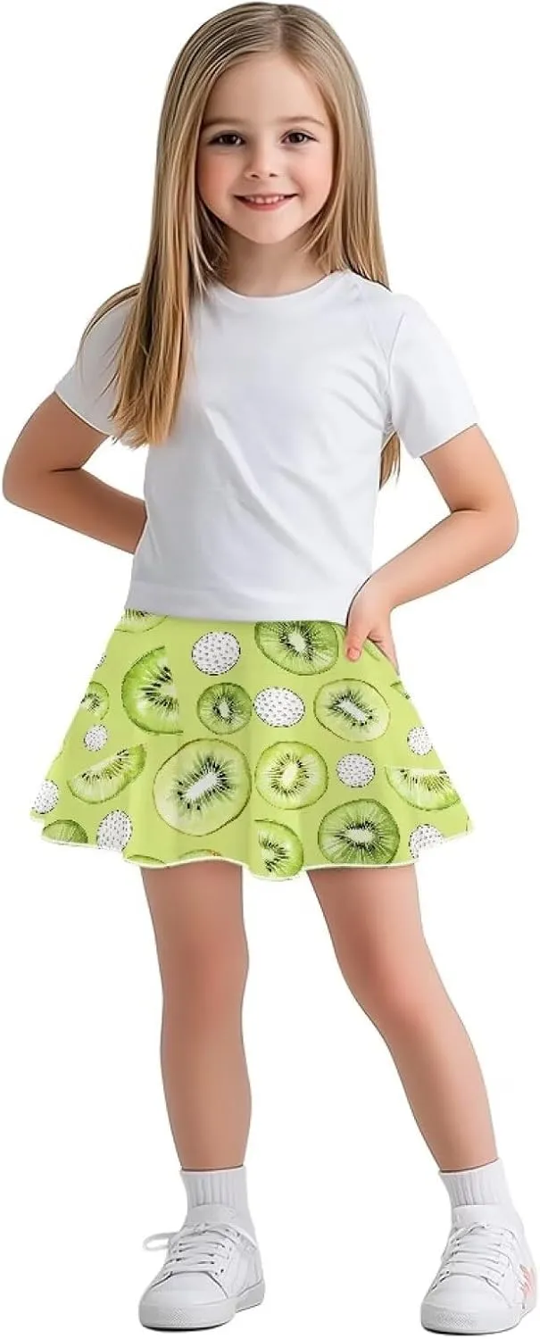 2-in-1 Tennis Skirts for Girls with Pockets Kids Built in Shorts Athletic Skorts Size 5-14