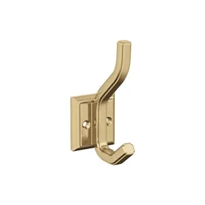 Amerock H37005CZ | Aliso Double Prong Decorative Wall Hook | Champagne Bronze Hook for Coats, Hats, Backpacks, Bags | Hooks for Bathroom, Bedroom, Closet, Entryway, Laundry Room, Office