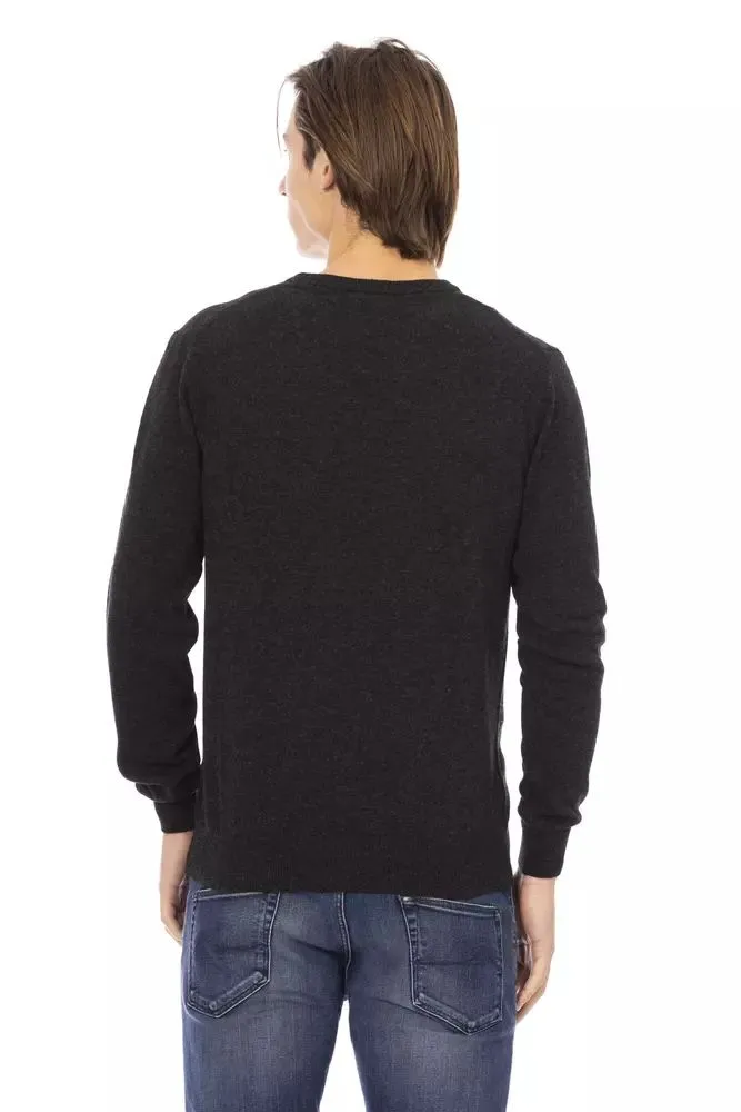 Baldinini Trend Elegant Crewneck Monogram Sweater