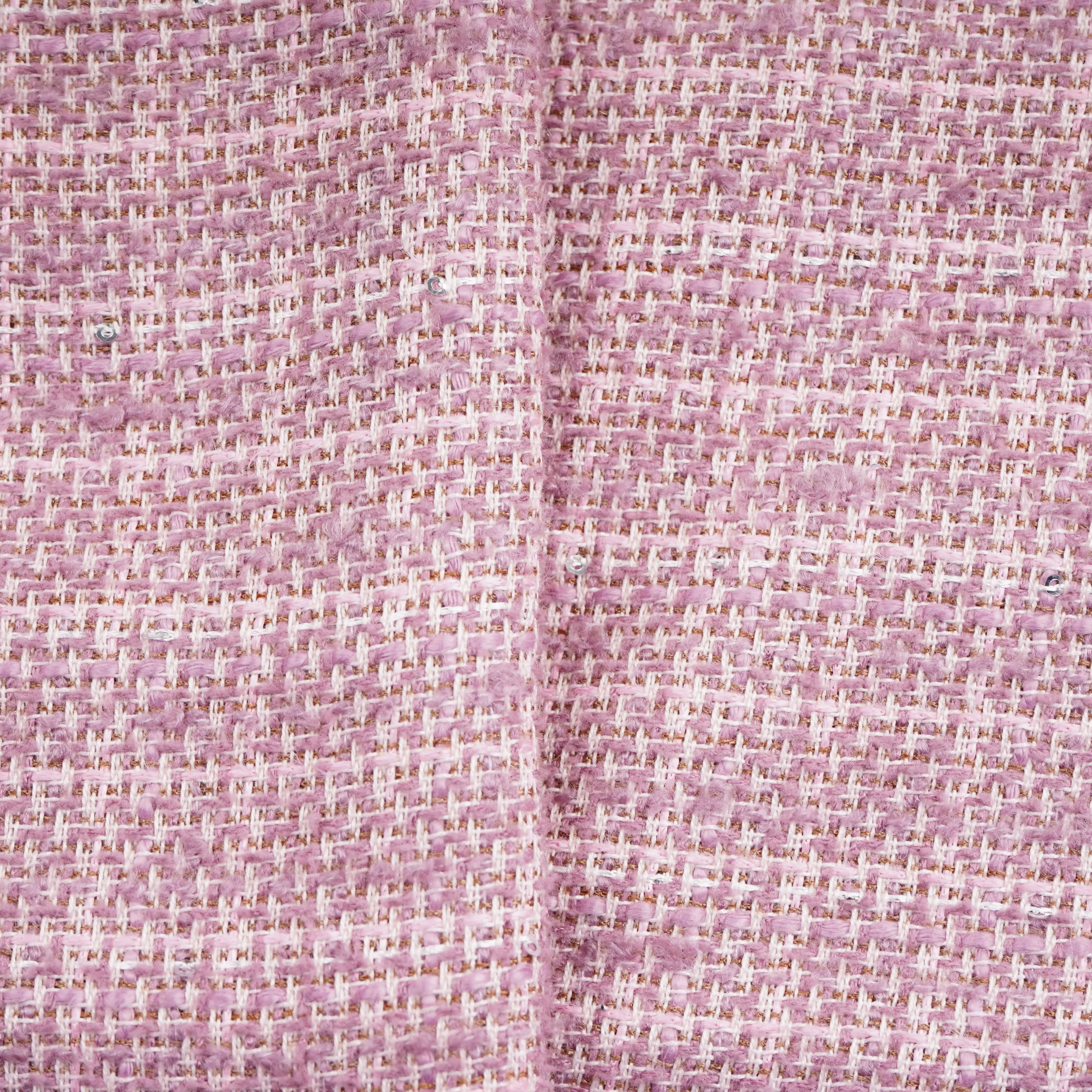 Berry Red Check Tweed Fabric 21884