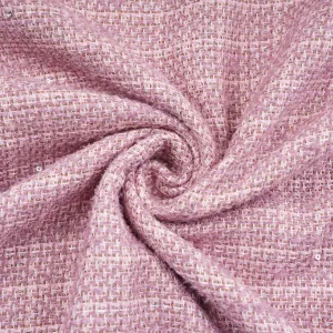 Berry Red Check Tweed Fabric 21884