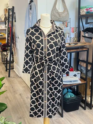 Black & Gold Twist Front Dress