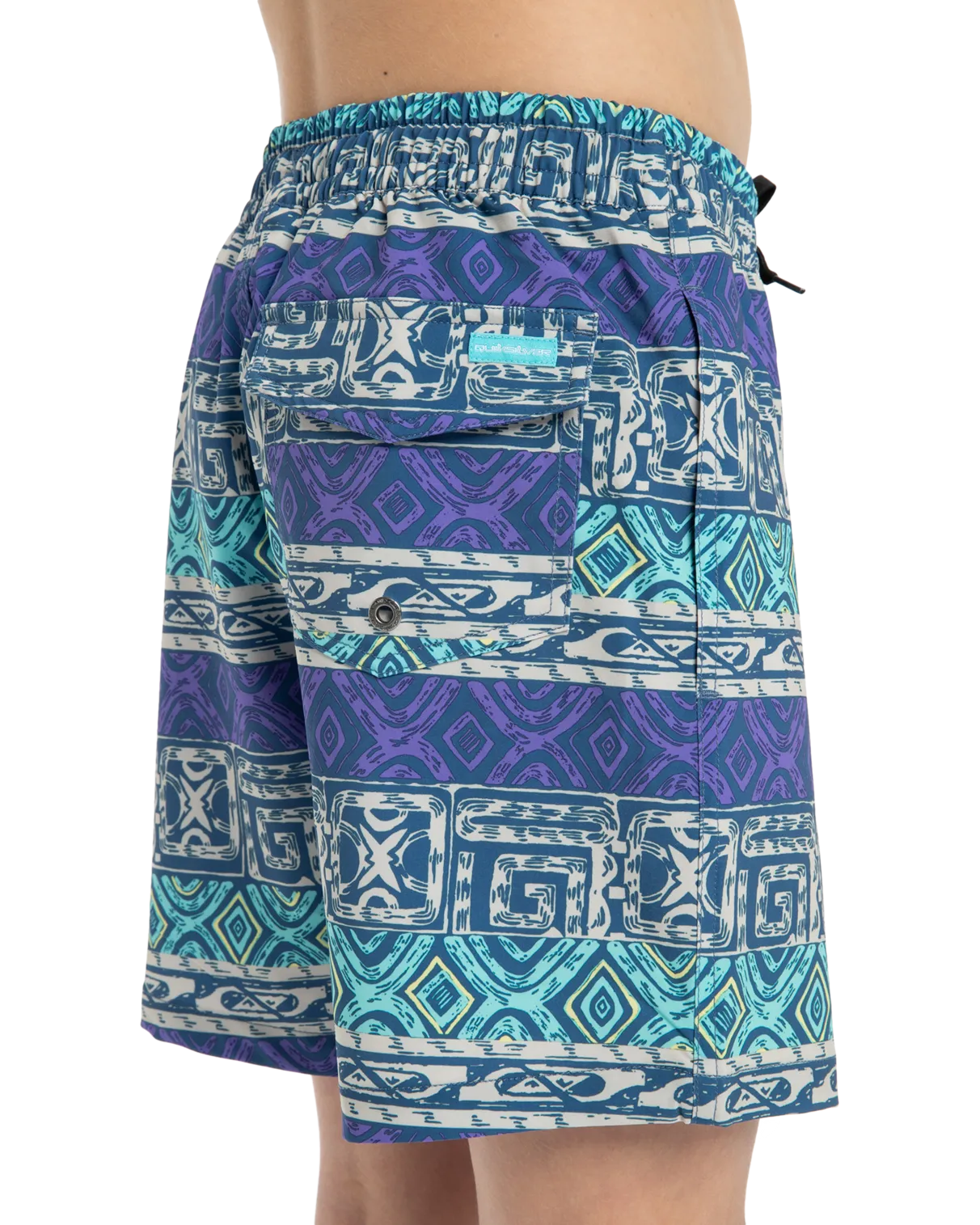 Boys Surfsilk Straight Volley Shorts in Dusted Peri Global Heat