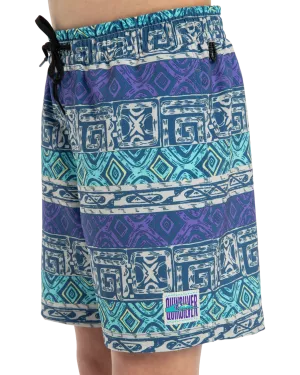 Boys Surfsilk Straight Volley Shorts in Dusted Peri Global Heat