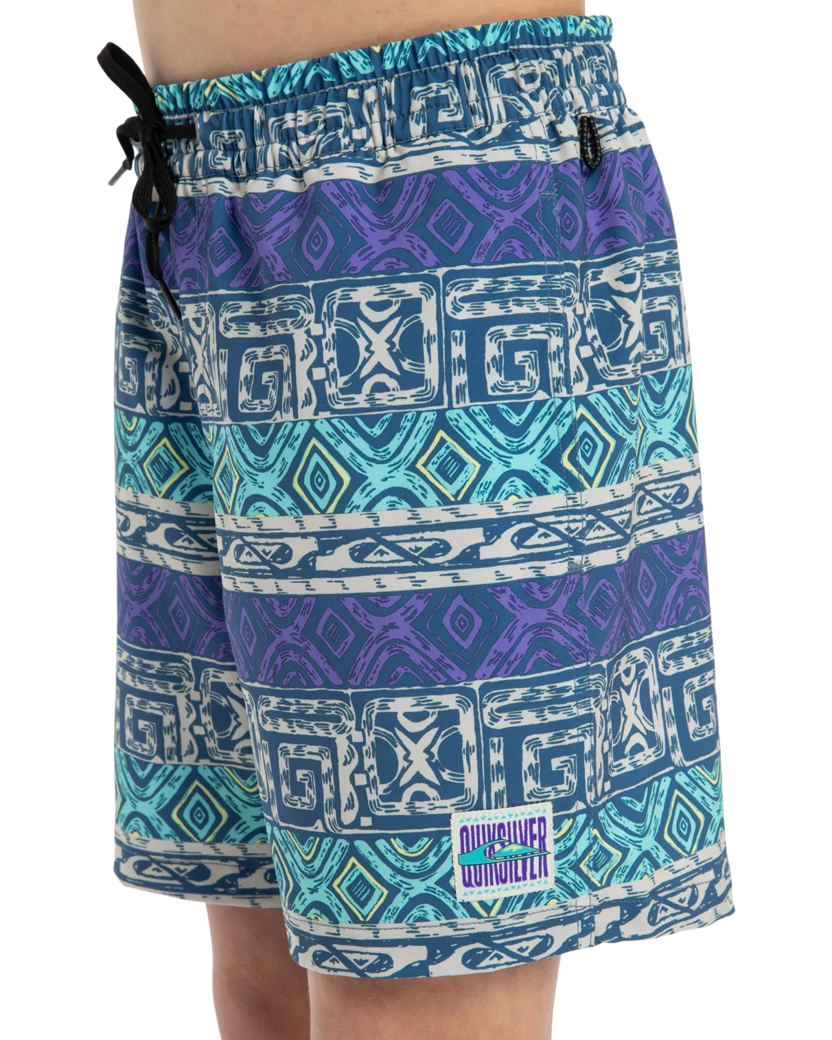 Boys Surfsilk Straight Volley Shorts in Dusted Peri Global Heat