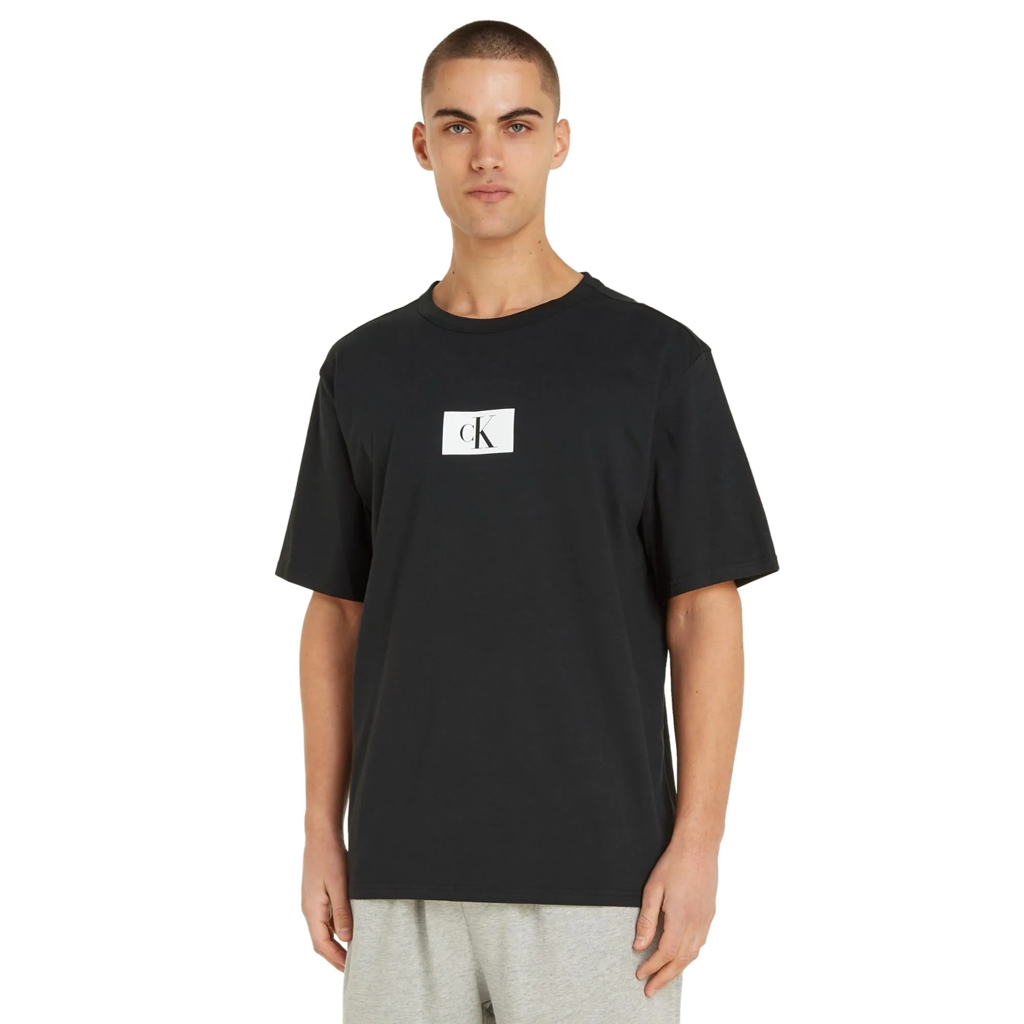 Calvin Klein CK 96 Lounge Graphic Crew Neck Short Sleeve Tee - Black