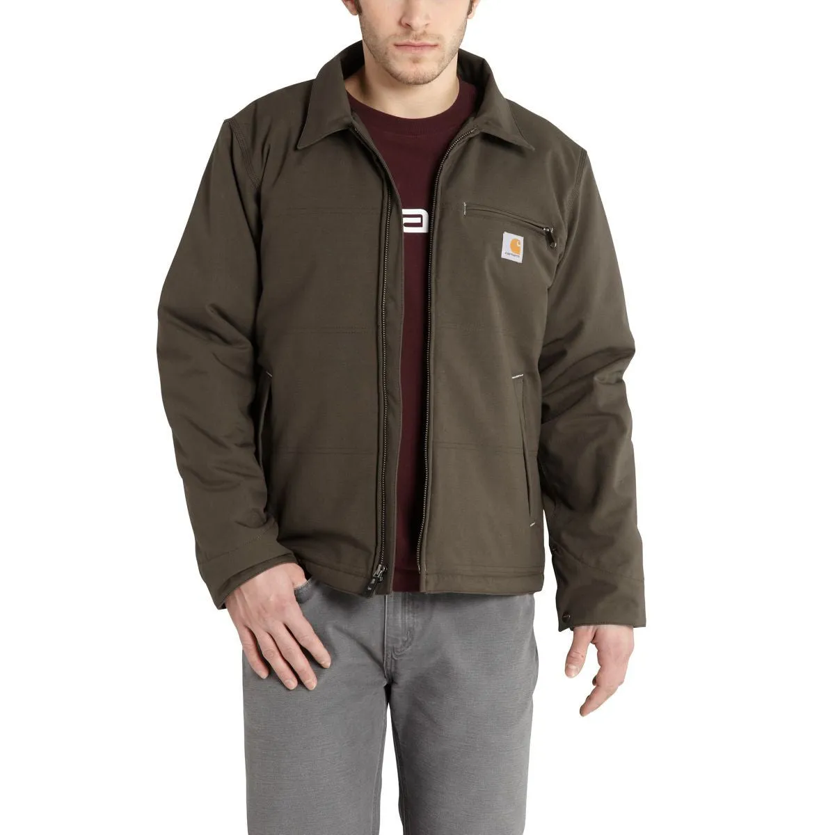 Carhartt Men's Dark Coffee Quick Duck Livingston Jacket