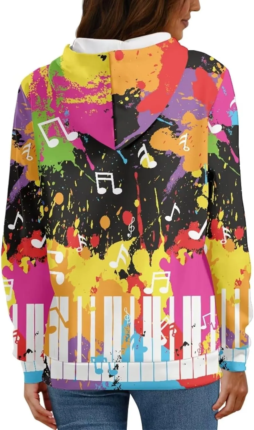 Coloranimal Hoody Drawstring Sweatshirts and Hoodies for Women Teenagers Size XS-6XL