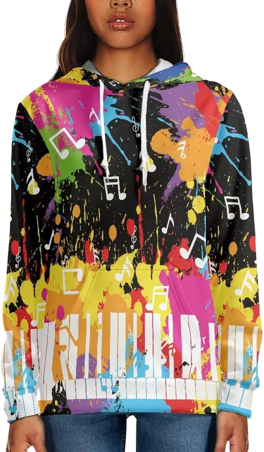 Coloranimal Hoody Drawstring Sweatshirts and Hoodies for Women Teenagers Size XS-6XL