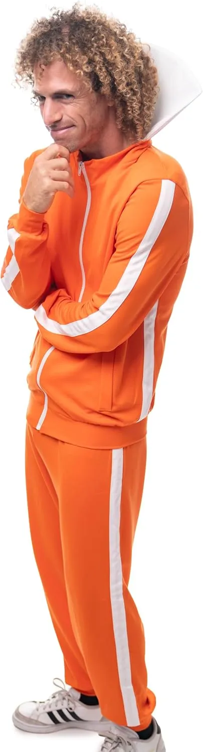 ComfyCamper Orange Jumpsuit Costume - Adult Mens Tracksuit Track Suit Jumpsuit Halloween Cosplay Costumes Teens Boys