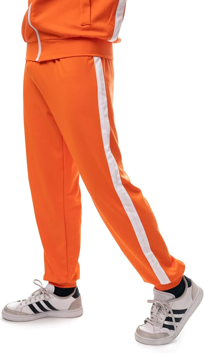 ComfyCamper Orange Jumpsuit Costume - Adult Mens Tracksuit Track Suit Jumpsuit Halloween Cosplay Costumes Teens Boys