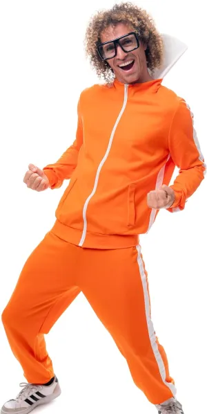 ComfyCamper Orange Jumpsuit Costume - Adult Mens Tracksuit Track Suit Jumpsuit Halloween Cosplay Costumes Teens Boys