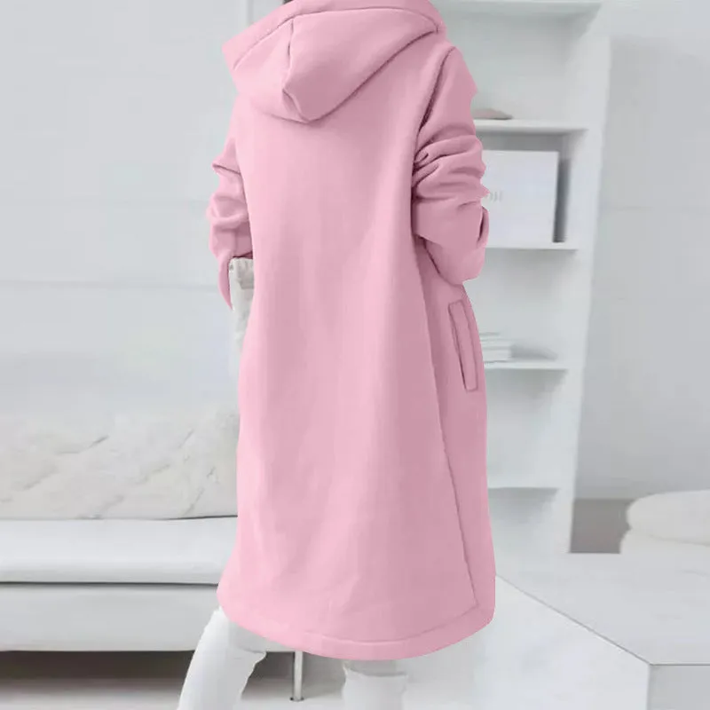 Fashion Hood Long Plus Fleece Wholesale Clothing Sweatshirts