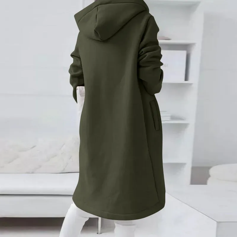 Fashion Hood Long Plus Fleece Wholesale Clothing Sweatshirts