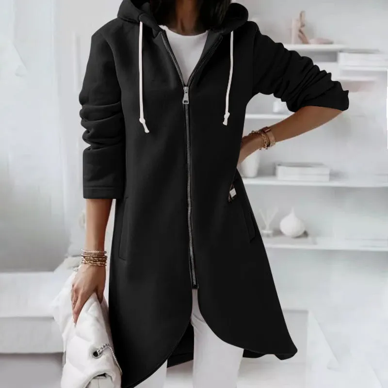 Fashion Hood Long Plus Fleece Wholesale Clothing Sweatshirts