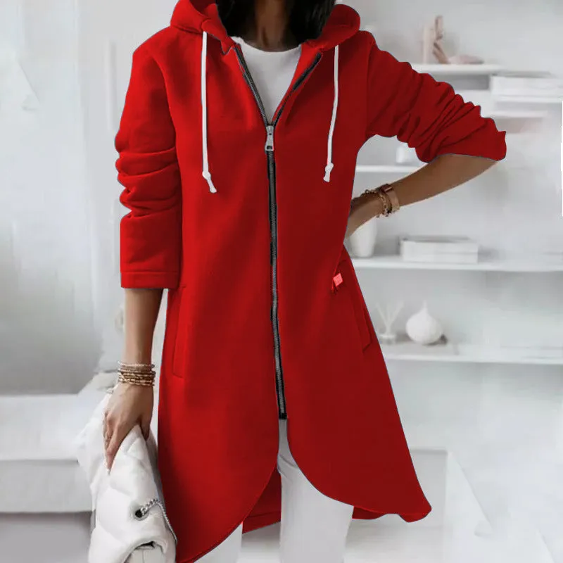 Fashion Hood Long Plus Fleece Wholesale Clothing Sweatshirts