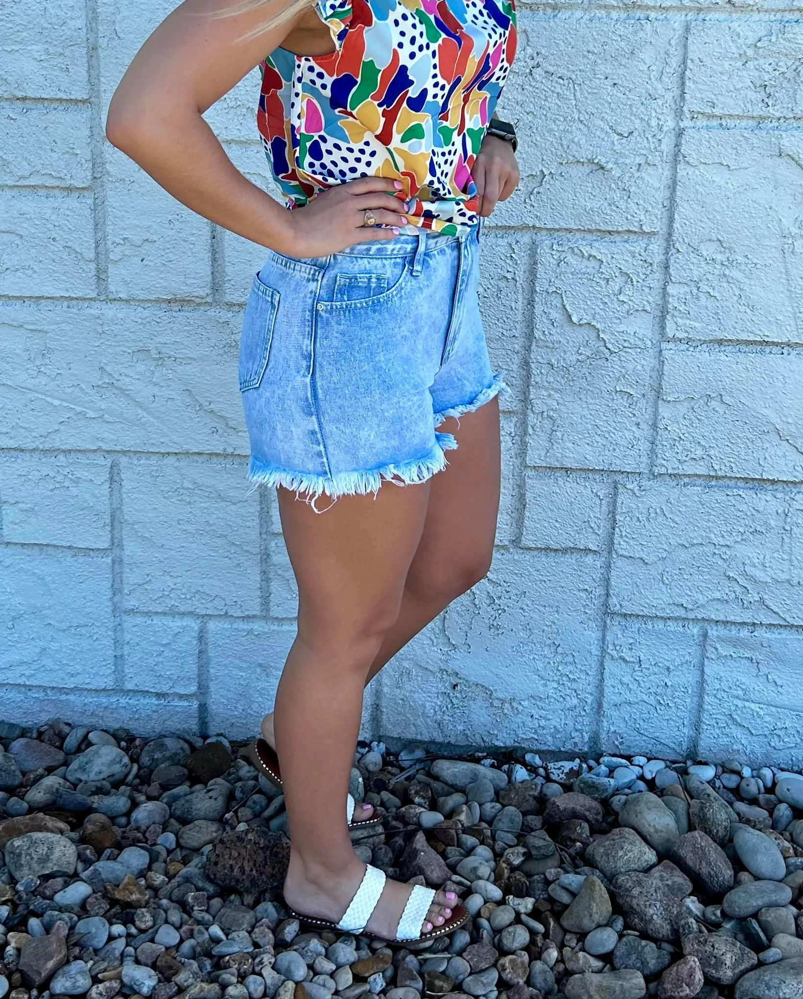 Frayed Denim Shorts