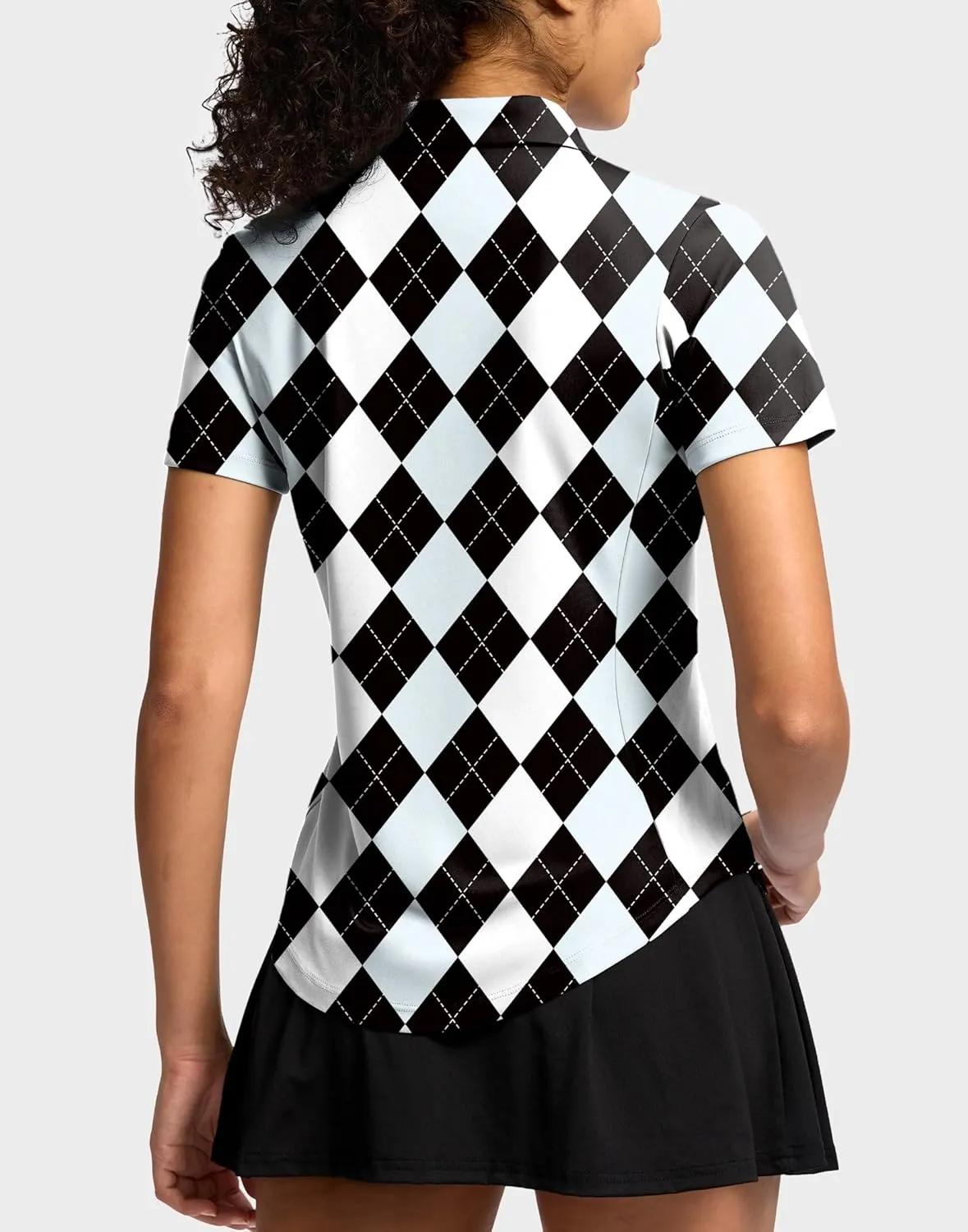 G Gradual Womens Golf Shirt Metal Zip Up Polo Short Sleeve Tennis Work Athletic Collared Top Quick Dry Lightweight