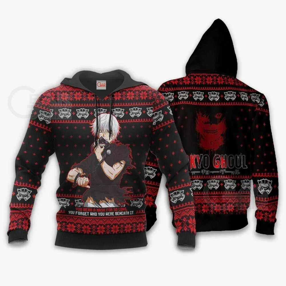 Giftngon - Ken Kaneki Ugly Christmas Sweater Tokyo Ghoul Xmas Gift Idea For Kids
