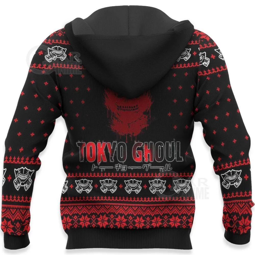 Giftngon - Ken Kaneki Ugly Christmas Sweater Tokyo Ghoul Xmas Gift Idea For Kids