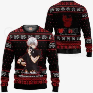 Giftngon - Ken Kaneki Ugly Christmas Sweater Tokyo Ghoul Xmas Gift Idea For Kids
