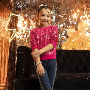Girls Sequence Sweatshirt -Pink