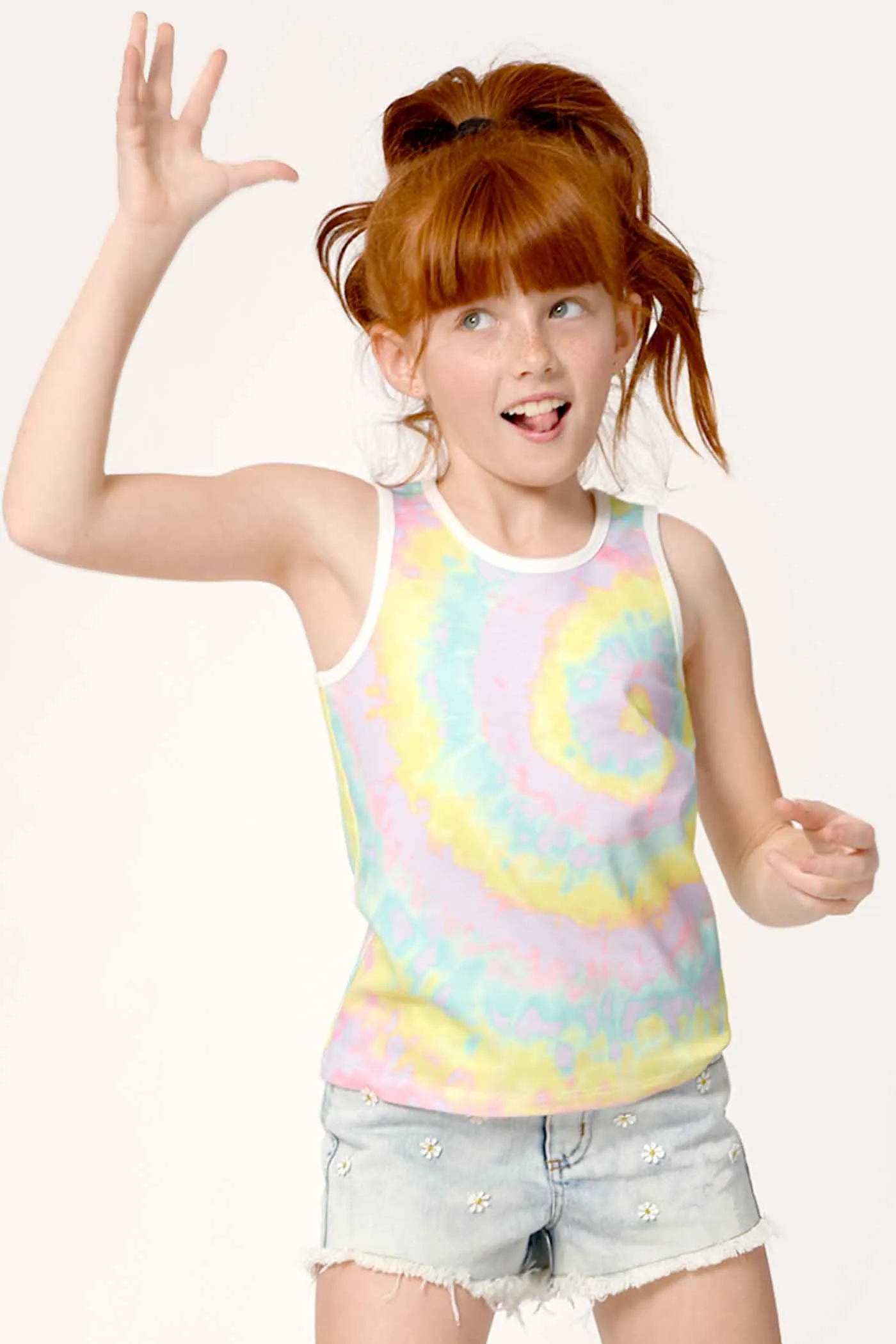 Girls Washed Daisy Denim Shorts