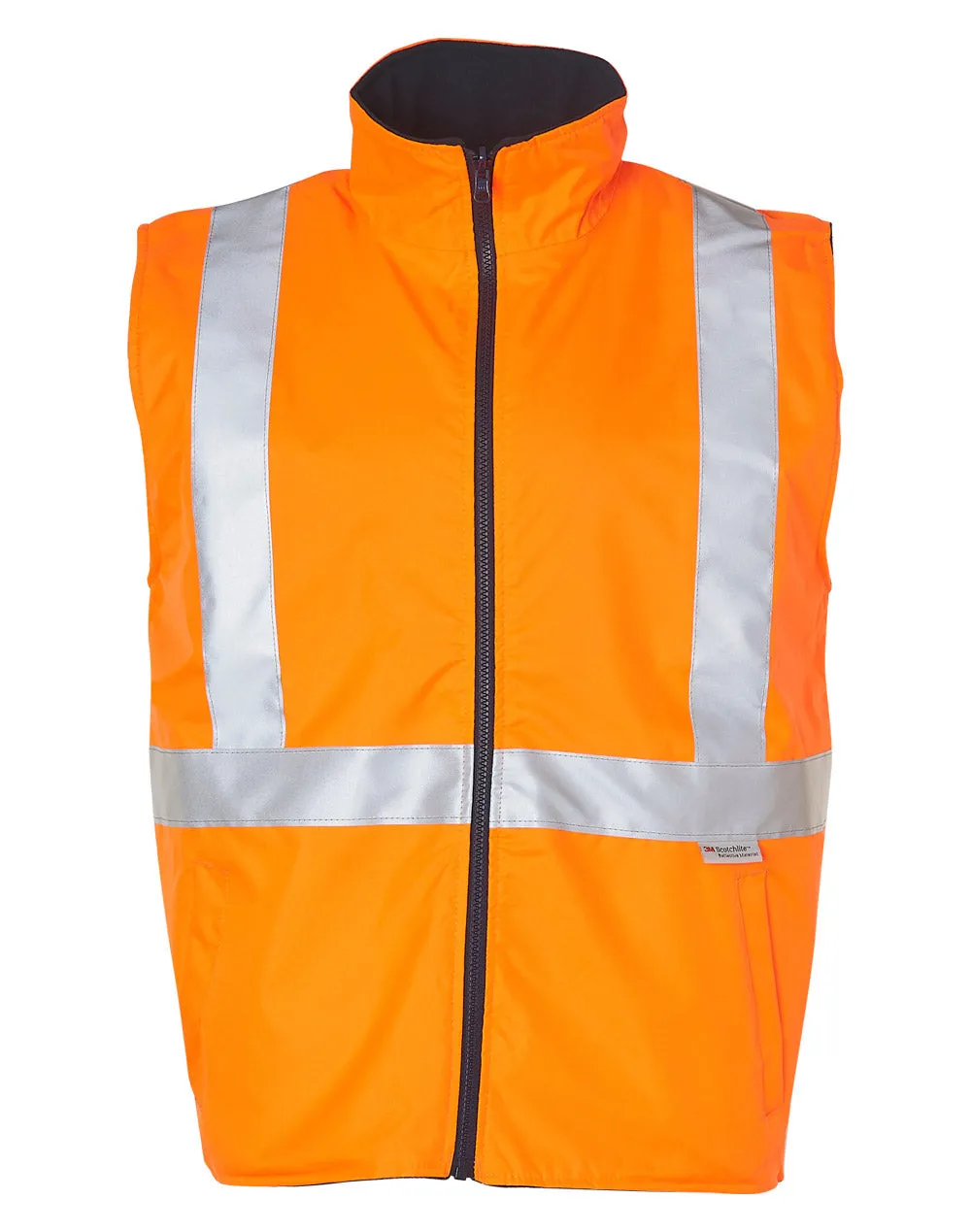 Hi-Vis Reversible Safety Vest With X Pattern 3M Reflective Tapes SW37