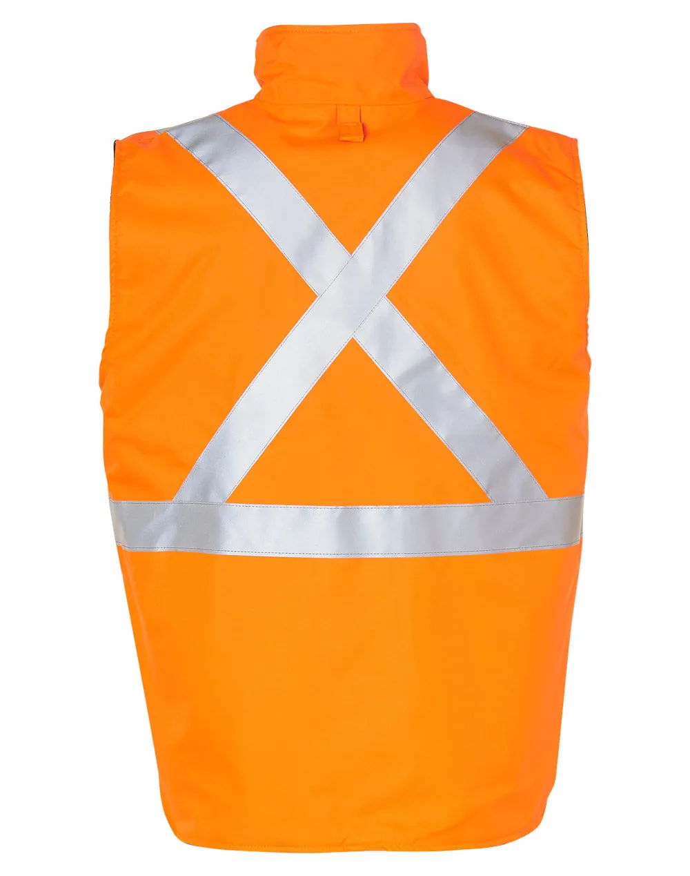 Hi-Vis Reversible Safety Vest With X Pattern 3M Reflective Tapes SW37