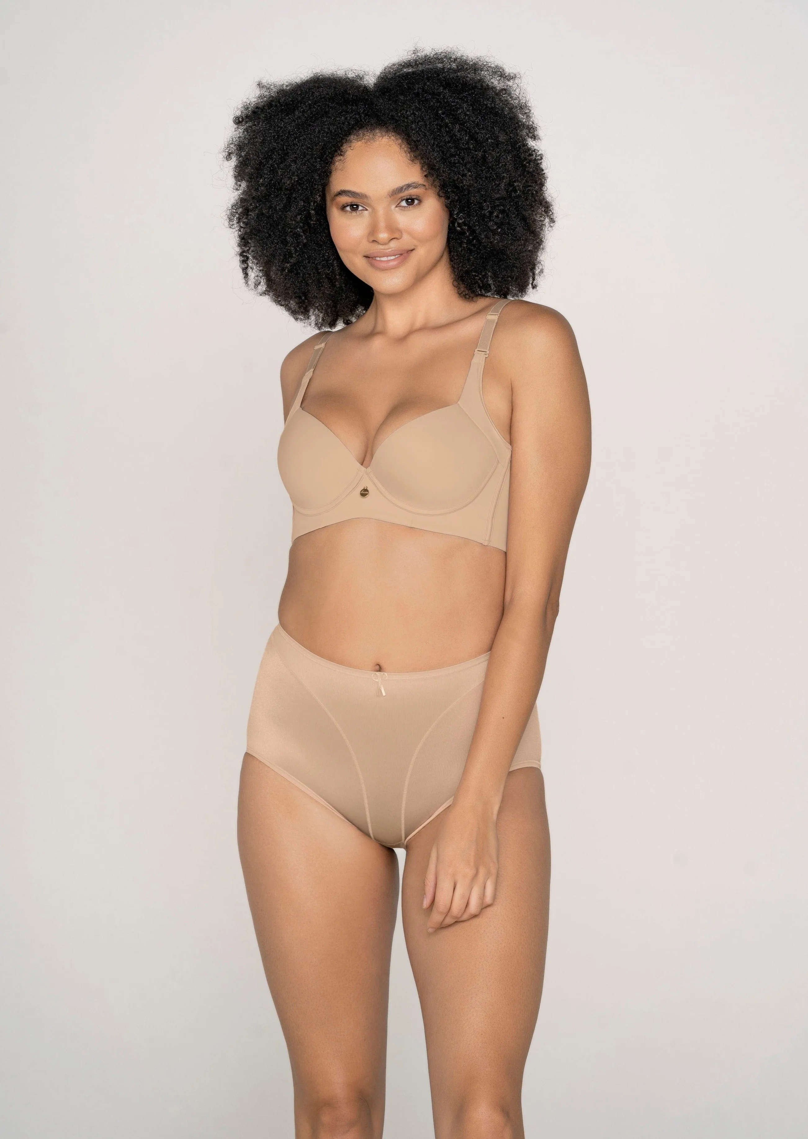 High Profile Back Smoothing Bra with Soft Full Coverage Cups - Nude