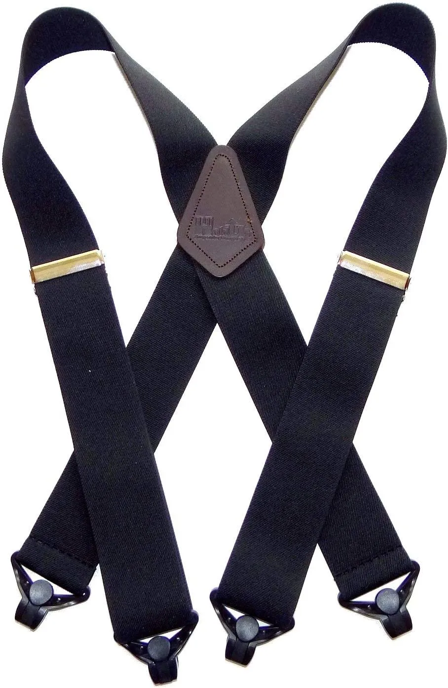 Holdup 2" Wide Contractor Suspenders for Men with Patented Composite Plastic Gripper Clasps