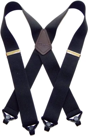 Holdup 2" Wide Contractor Suspenders for Men with Patented Composite Plastic Gripper Clasps