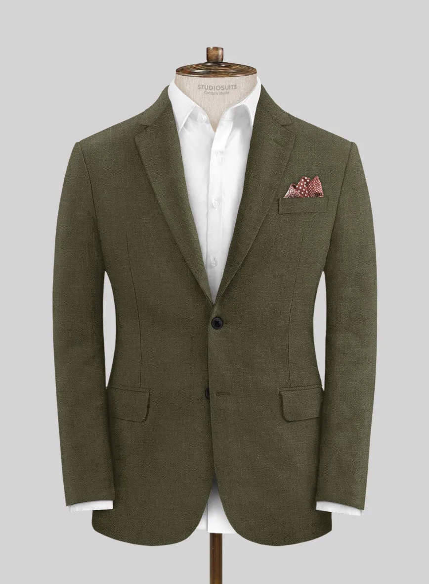 Italian Prato Green Linen Jacket