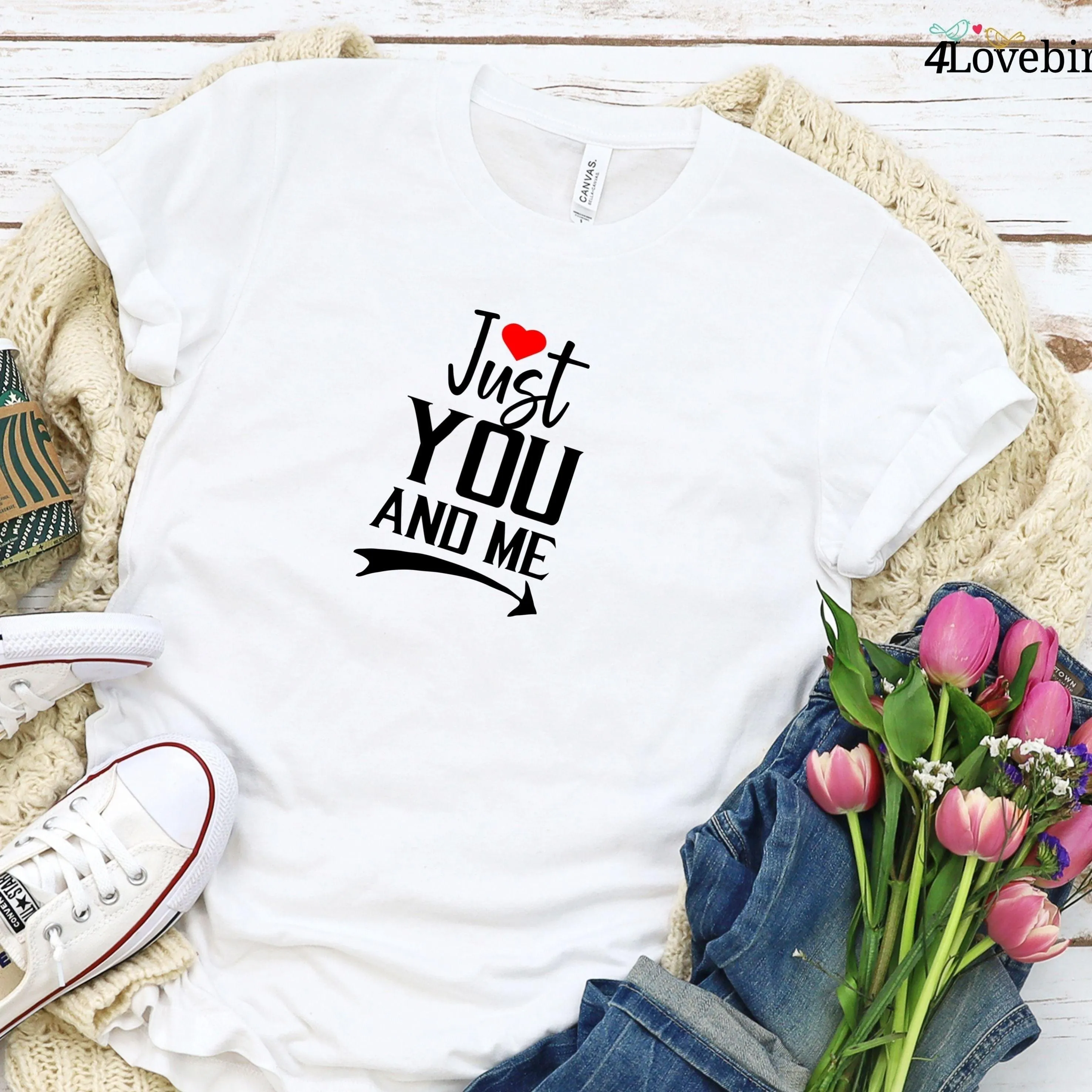 Matching Set: Just You & Me, Gift for Lovers, Cute Outfit for Couples, Valentine's Day