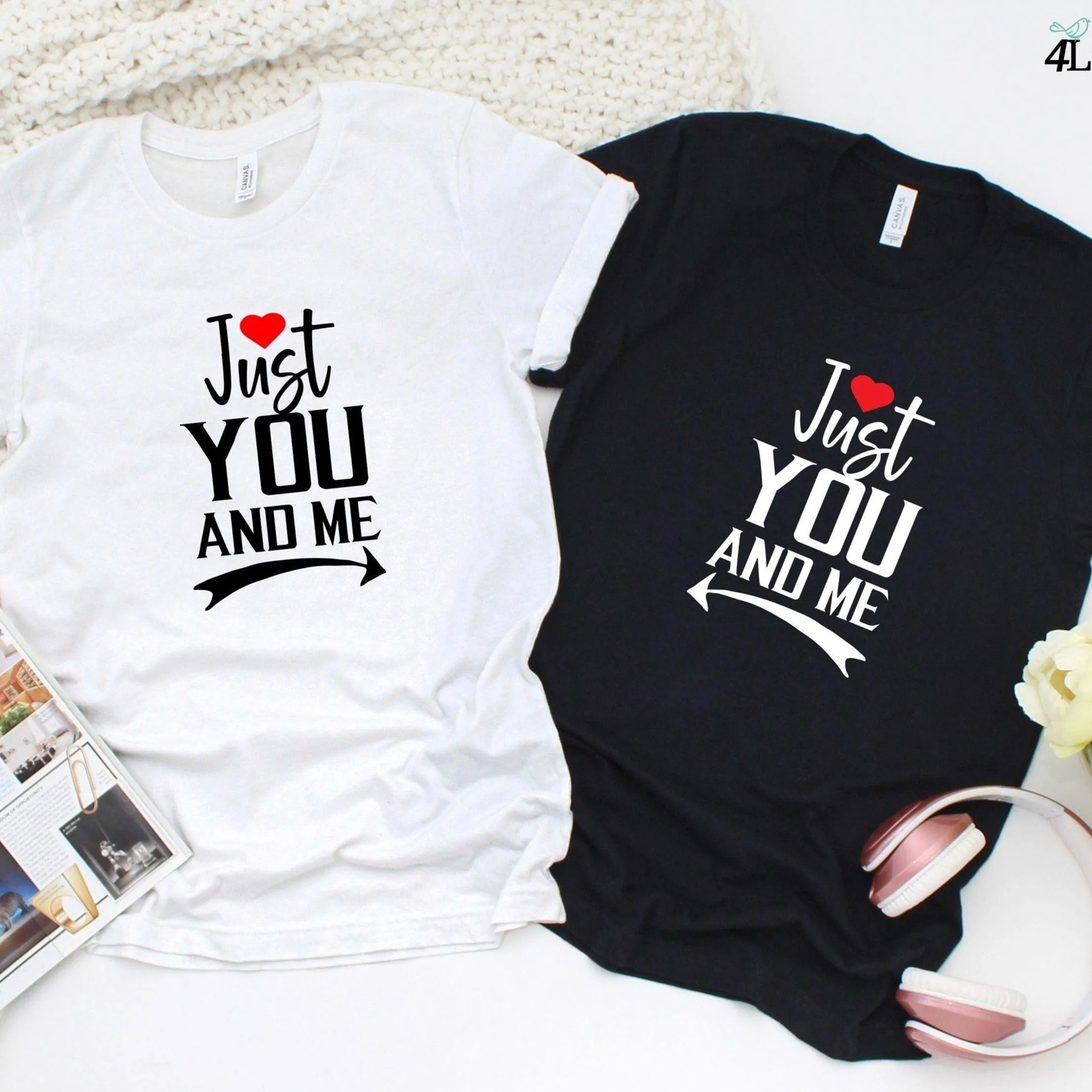 Matching Set: Just You & Me, Gift for Lovers, Cute Outfit for Couples, Valentine's Day