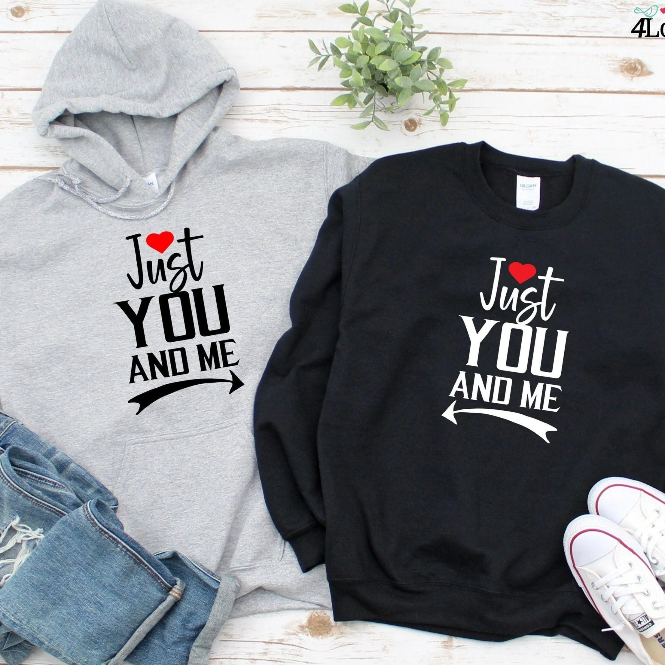 Matching Set: Just You & Me, Gift for Lovers, Cute Outfit for Couples, Valentine's Day