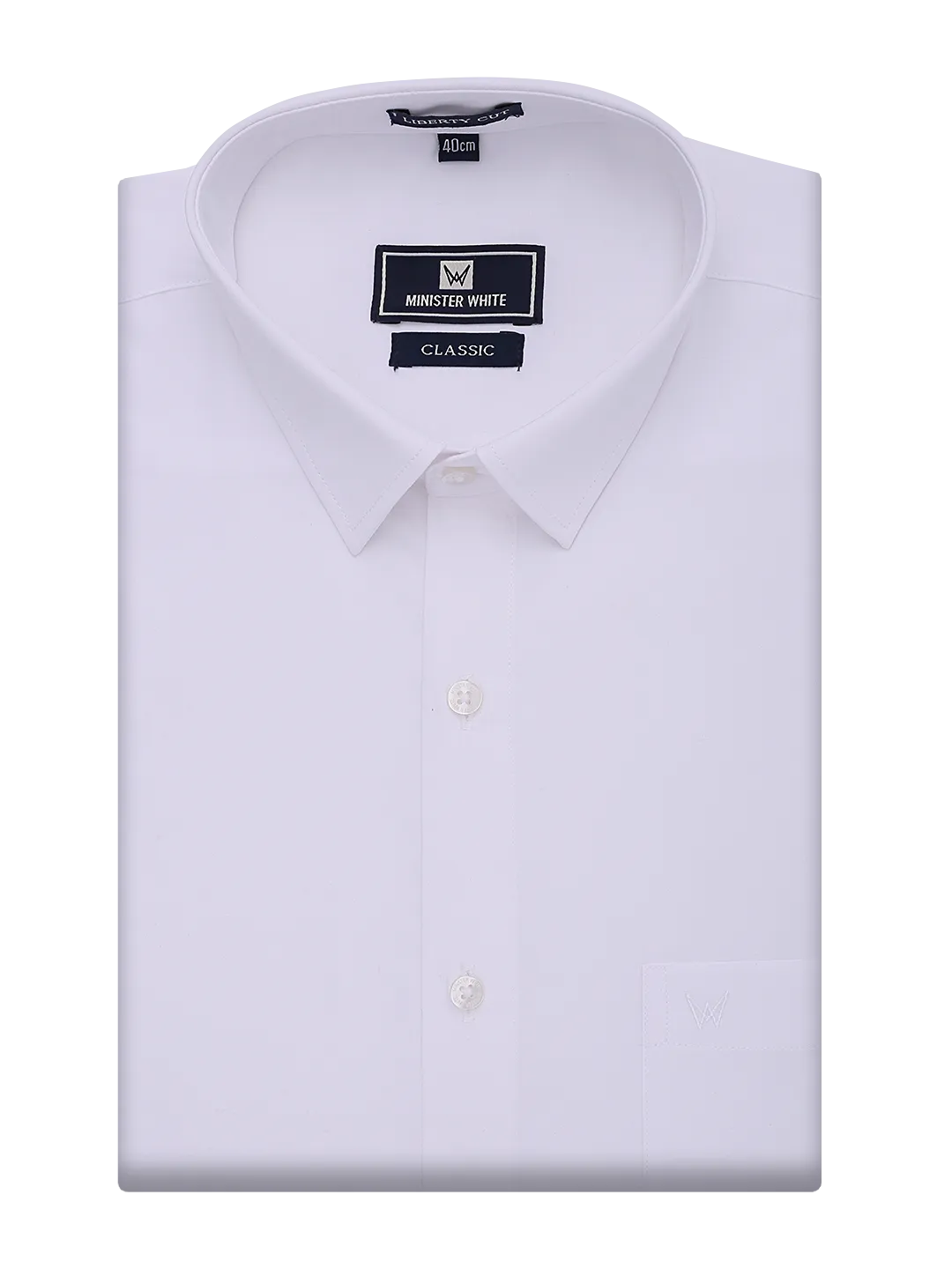 Mens Cotton Regular Fit White Shirt Classic
