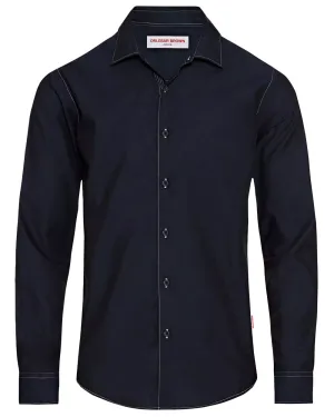 Navy and White Giles Classic Collar Shirt