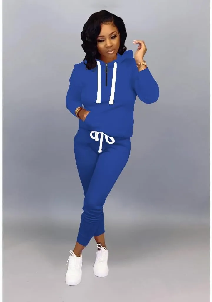 Nimsruc Two Piece Outfits For Women Jogging Suits Casual Sweatsuits Jogger Tracksuits Long Sleeve Hoodie Matching Sets