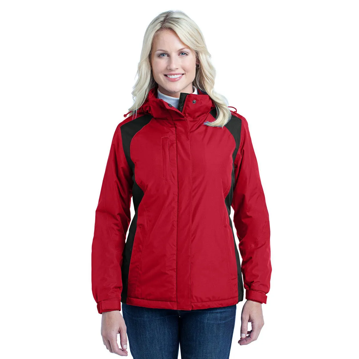 Port Authority Women's Rich Red/Black Barrier Jacket