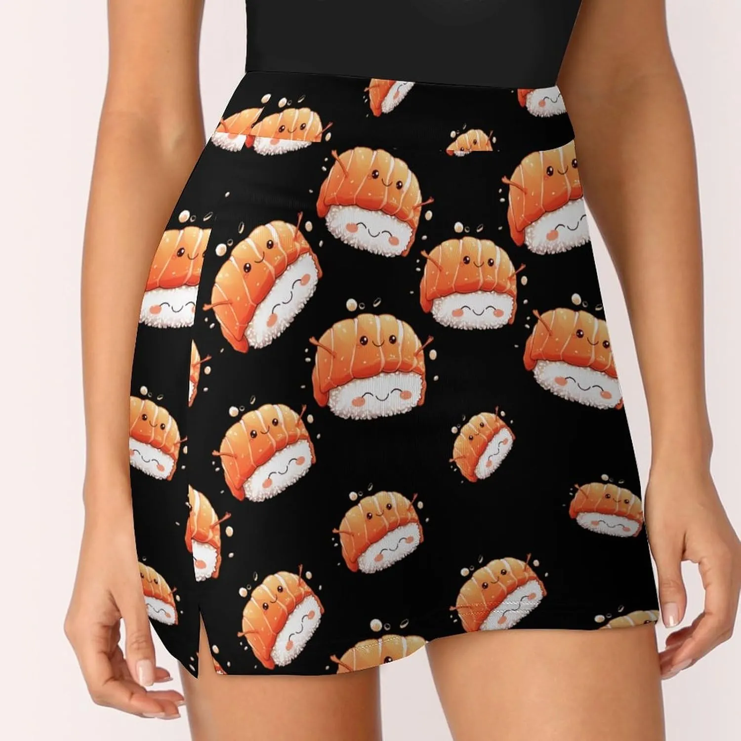Salmon Sushi Hug Women's Skort Athletic Skirt Golf Skorts A-line Skirts with Built-in Shorts Pockets