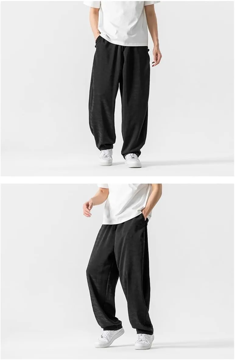 Seidarise Men's Baggy Wide Leg Pants Casual Harem Linen Japanese Yoga