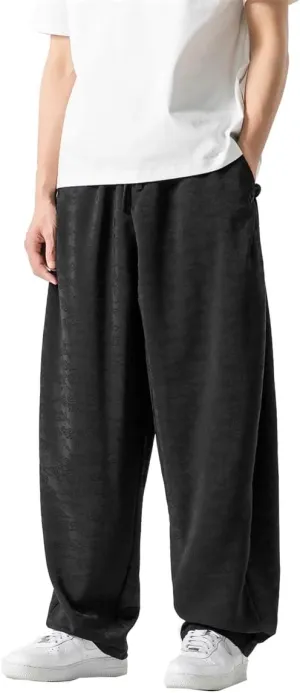 Seidarise Men's Baggy Wide Leg Pants Casual Harem Linen Japanese Yoga