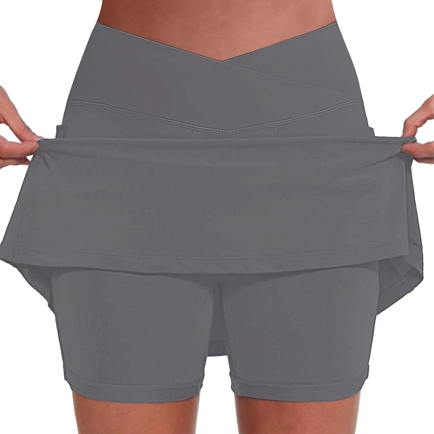 Skorts for Women with Pockets High Waist Tummy Control Womens Yoga Shorts Casual Athletic Tennis Mini Short Skirts
