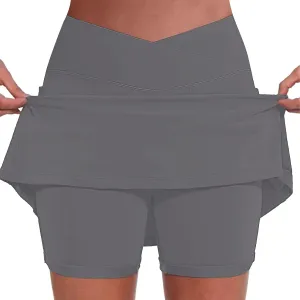 Skorts for Women with Pockets High Waist Tummy Control Womens Yoga Shorts Casual Athletic Tennis Mini Short Skirts