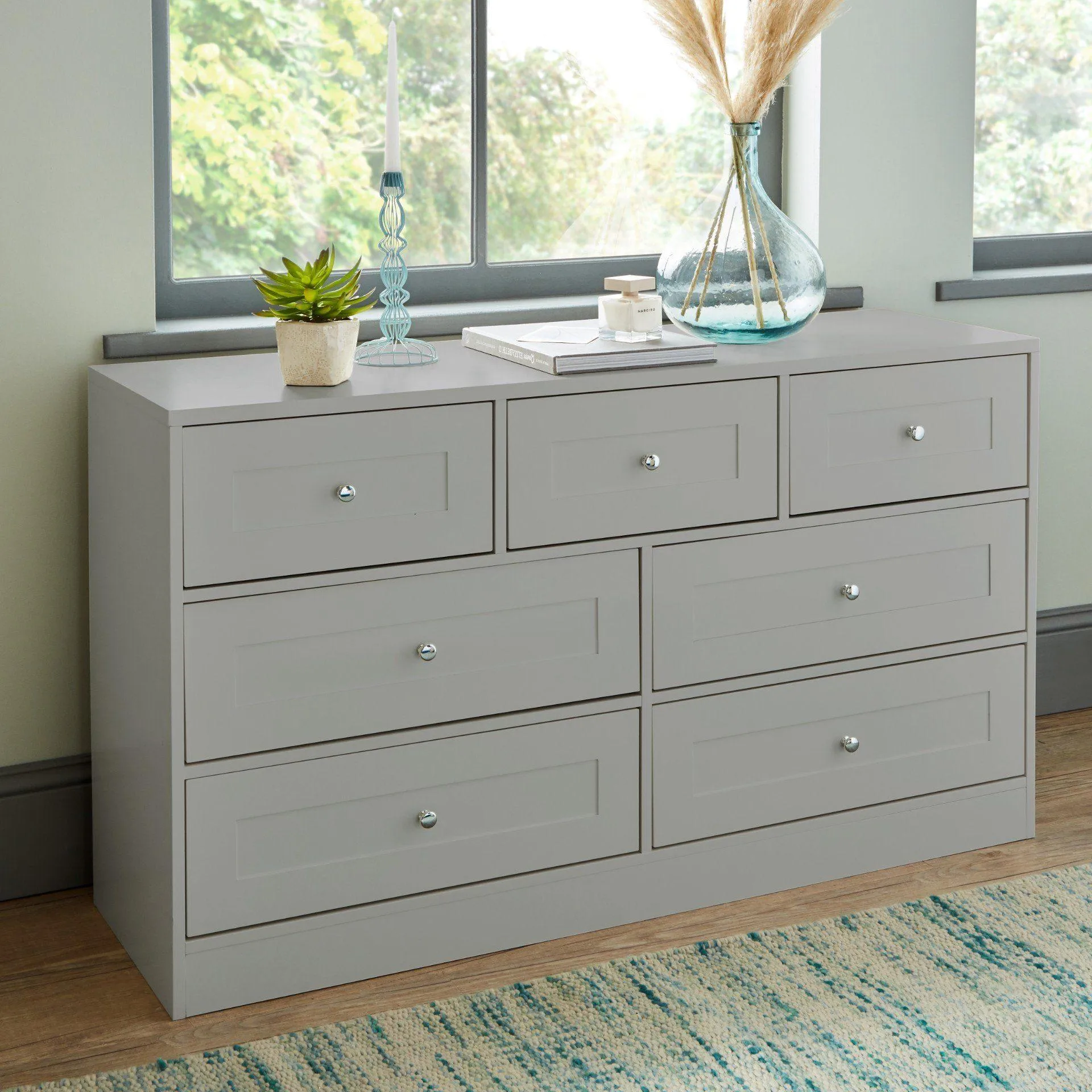 Stevie Wardrobe & Drawers Set - Grey