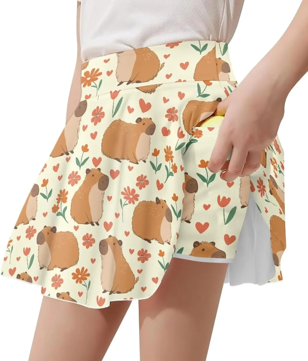 Summer Girls Athletic Skirts Built in Shorts with Pocket Skorts for School/Party 5-14 Years Old